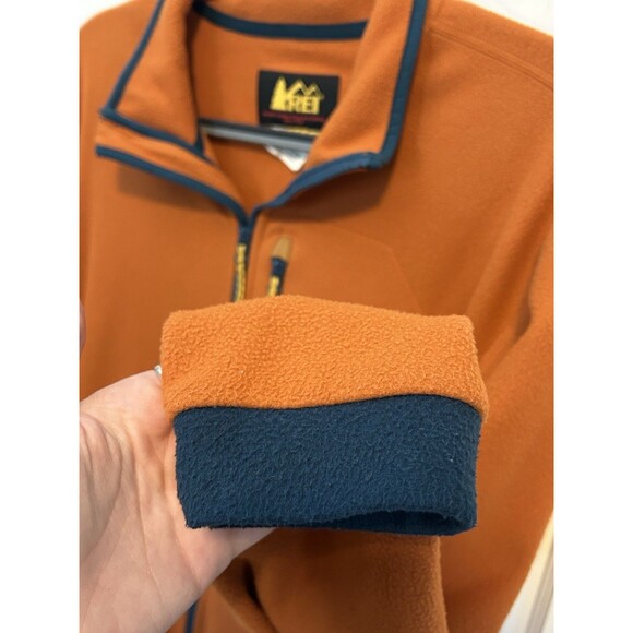 REI Co-op Trailsmith Polartec Fleece Men's M Basic Hiking Jacket Orange Zip-Up - Picture 4 of 8